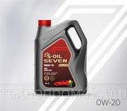 Масло моторное S-OIL 7 RED #9 SN 0W-20 SN 4 л, синтетика